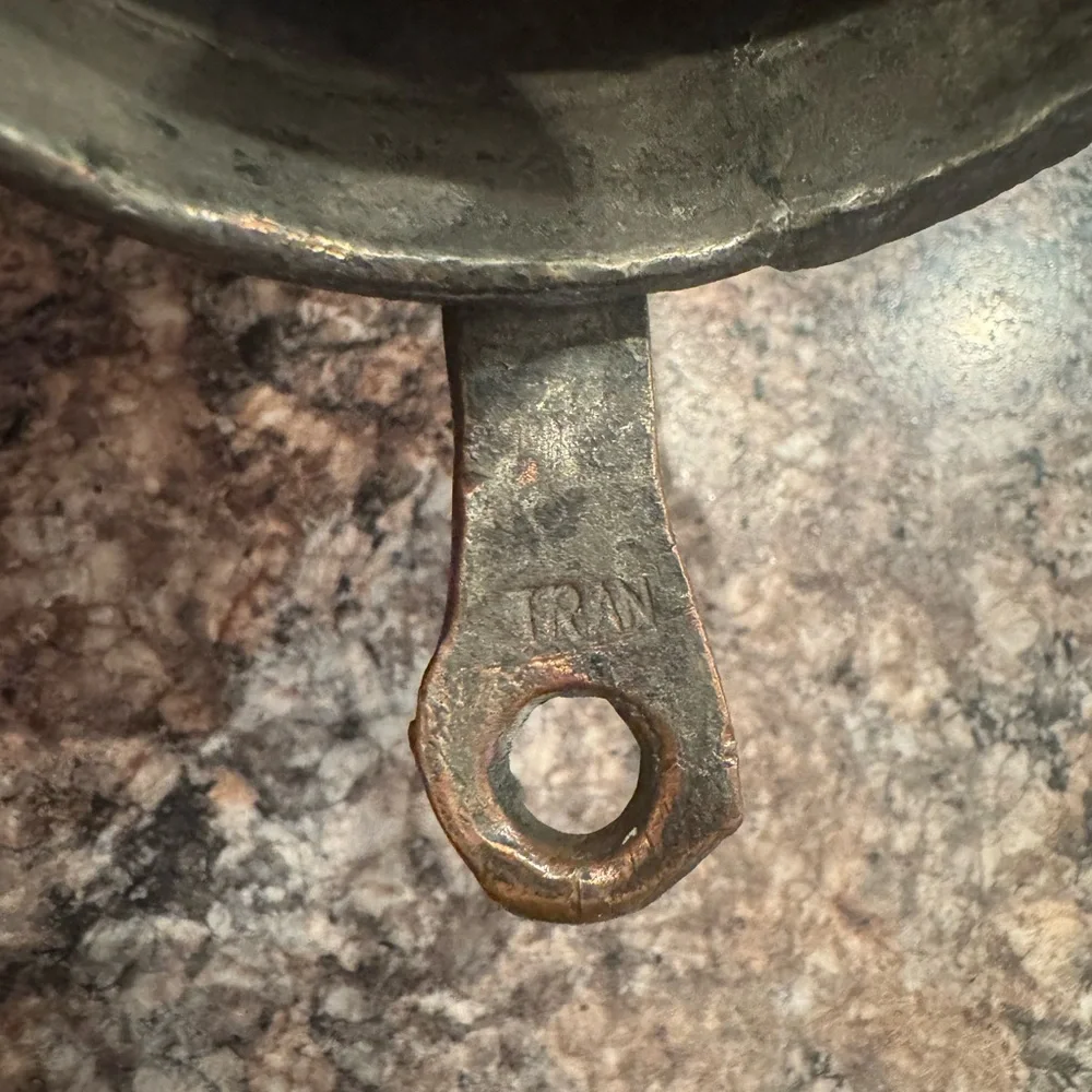 vintage collectible is a hand-hammered Turkish copper vessel